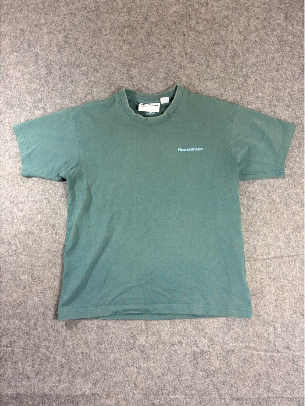 Adidas Pharrell Williams Human Race Shirt Mens Small Teal Crew Neck Y2K 90s